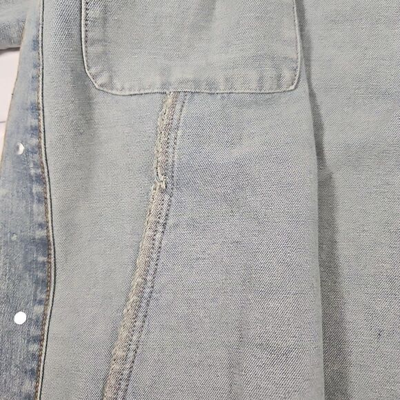 Midway Denim Jacket New Loose Fit Light Blue SIZE Large with pockets - Picture 4 of 10